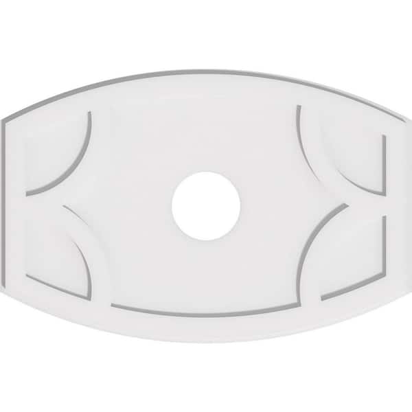 Ekena Millwork 30 in. W x 20 in. H x 5 in. ID x 1 in. P Kailey Architectural Grade PVC Contemporary Ceiling Medallion