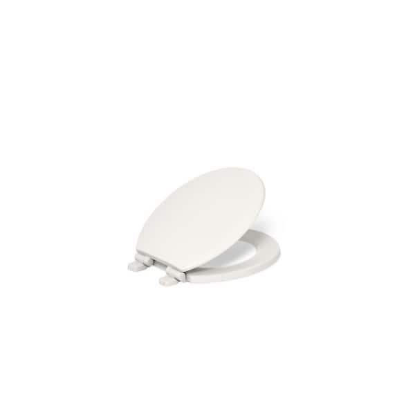 KOHLER Round Quiet-Close Closed Front Toilet Seat in Biscuit