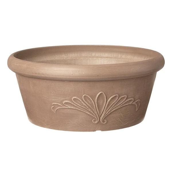 Arcadia Garden Products 8 in. x 3 in. Taupe PSW Bulb Pan Pot