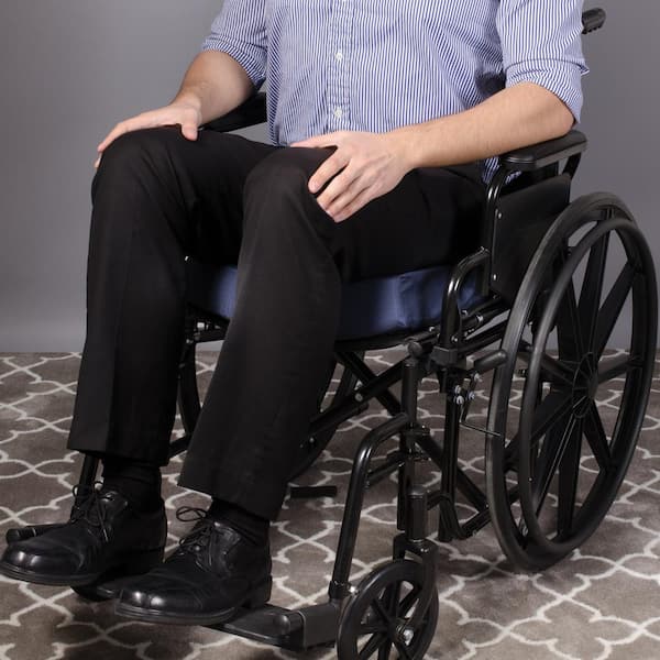 DMI Comfort Wheelchair Cushion & Pad, Wheelchair Seat Cushion, Recliner  Cushion & Pillow, Cushion For Wheelchair Seat, 16 x 22 Inches, Navy