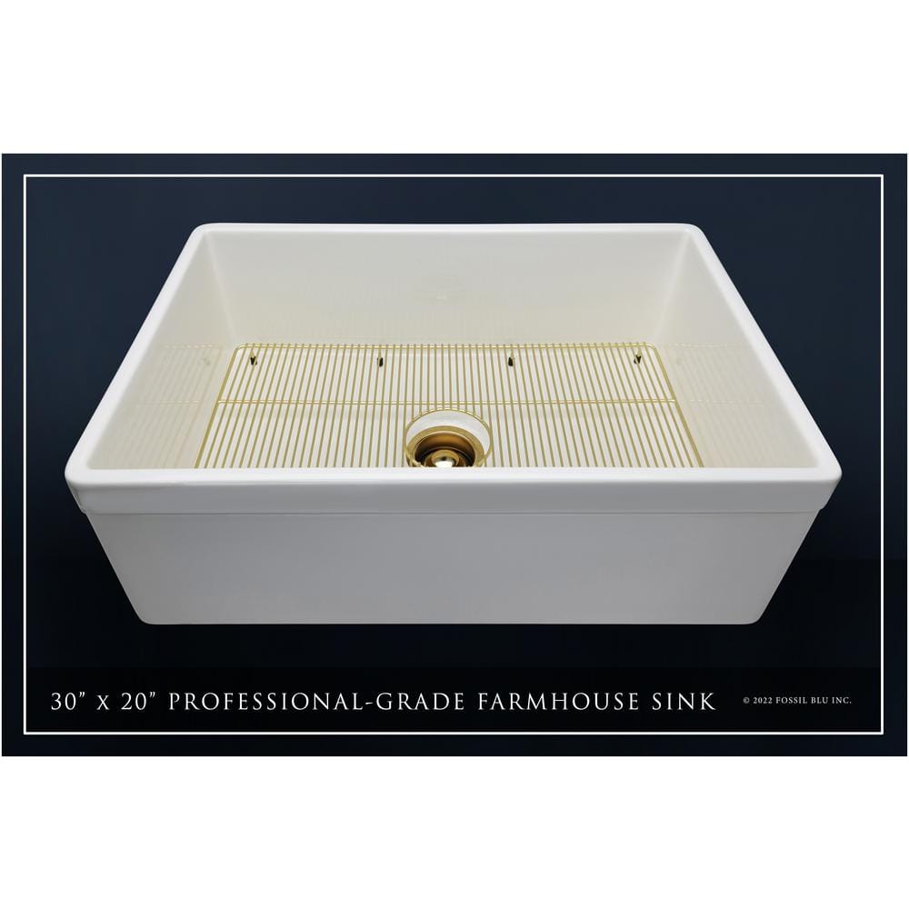 Luxury Glossy White Fireclay Farmhouse Kitchen Sink