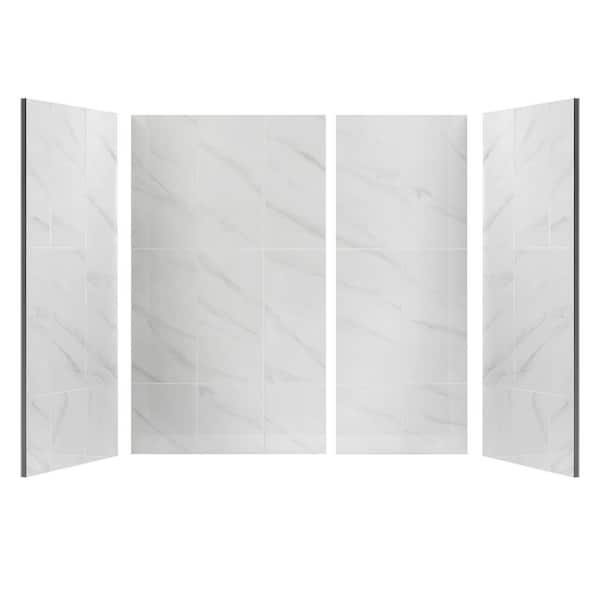 60 in. W x 60 in. H x 32 in. D 4-piece Glue up Alcove Shower Wall Surround in Glossy Finish