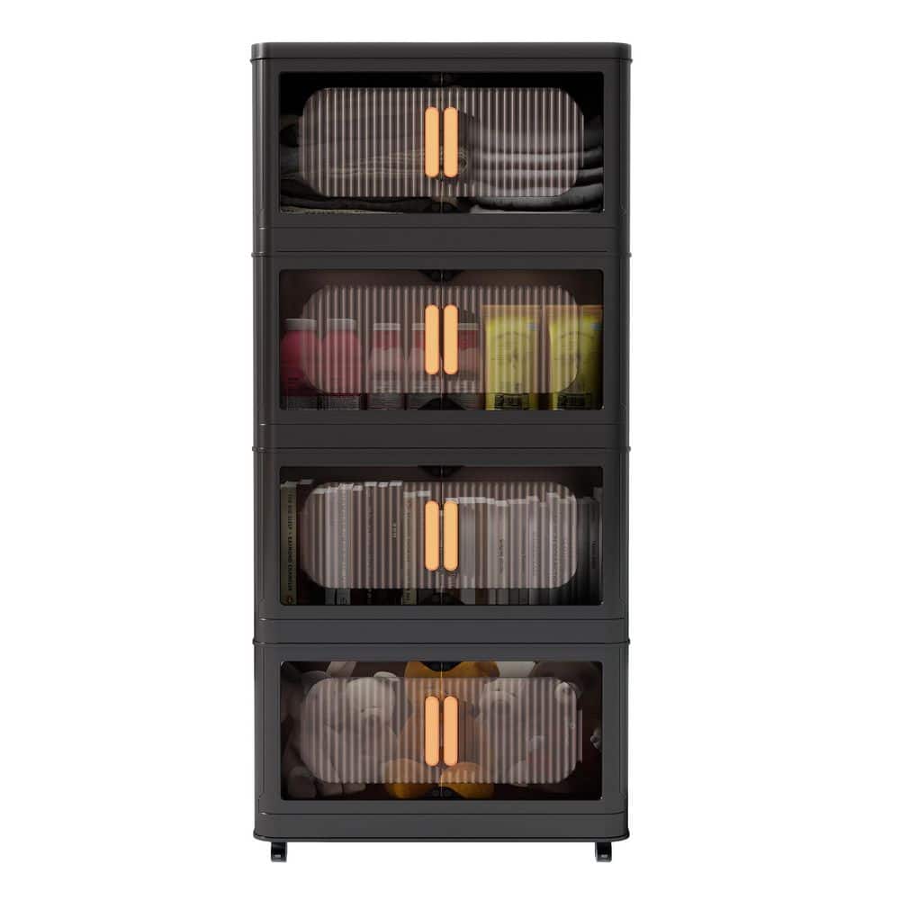 Tahanbath 4-Tier Plastic Storage Cabinet: 20 in. Side Wide