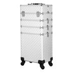 4-in-1 Portable Professional Makeup Trolley Cart with Wheels in White