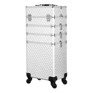 4-in-1 Portable Professional Makeup Trolley Cart with Wheels in White