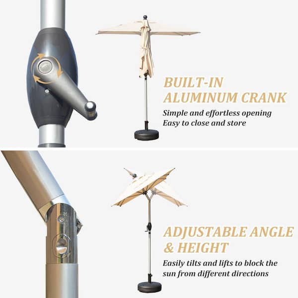 10 ft sunbrella patio umbrella COSTWAY 10 Feet Patio Umbrella Outdoor Market Umbrella With Crank Tilt  Adjustment-Beige  REBEL
