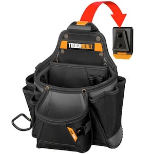 ClipTech Contractor Pouch in Black with 23 pro-grade pockets and extreme-duty hammer loop