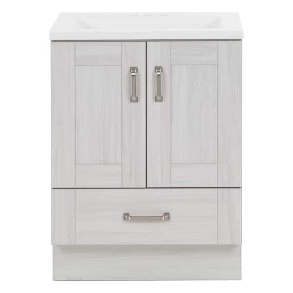 Erskine 25 in. Single Sink Elm Sky Bath Vanity with White Cultured Marble Top (Assembled)