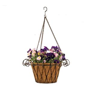 17 in. Metal Flower Basket with Coco Liner