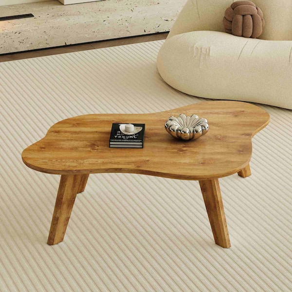 Polibi Modern 47.2 in. Natural Specialty Wood Coffee Table
