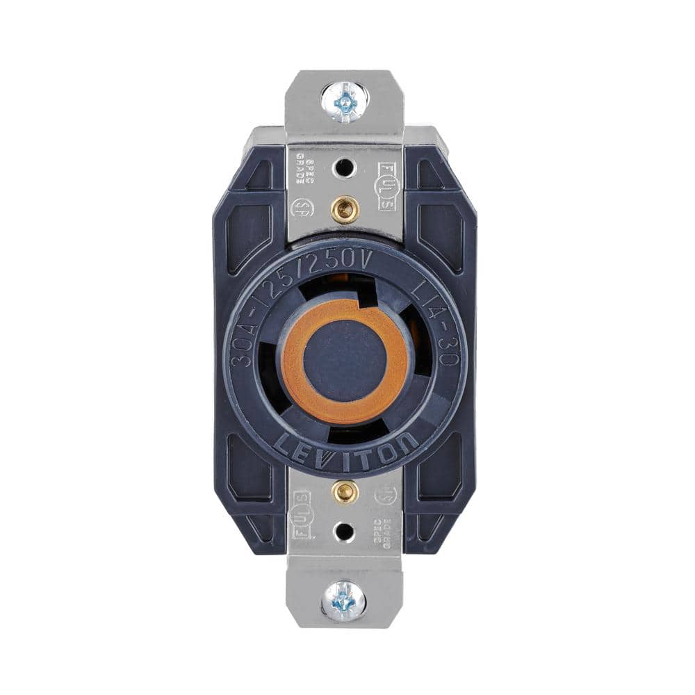 Leviton 30 Amp Nylon Locking Single Outlet, Black R50-02710-0CS