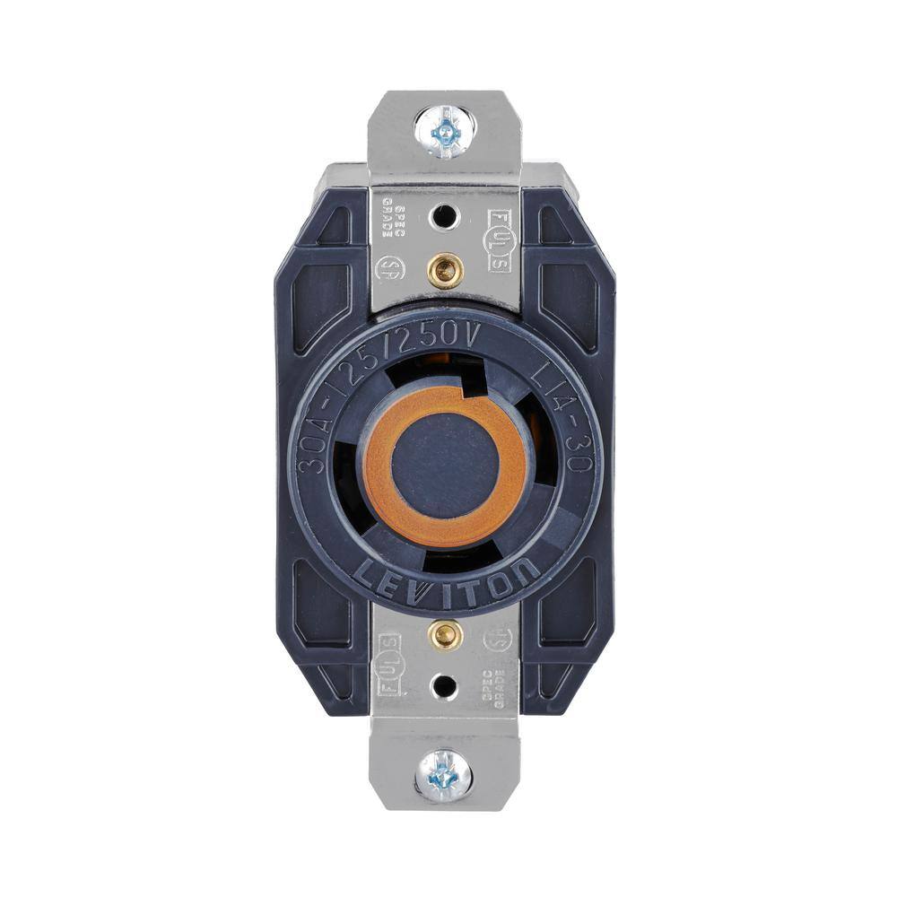 Leviton 30 Amp Nylon Locking Single Outlet, Black 02710 02710-0BX - The ...