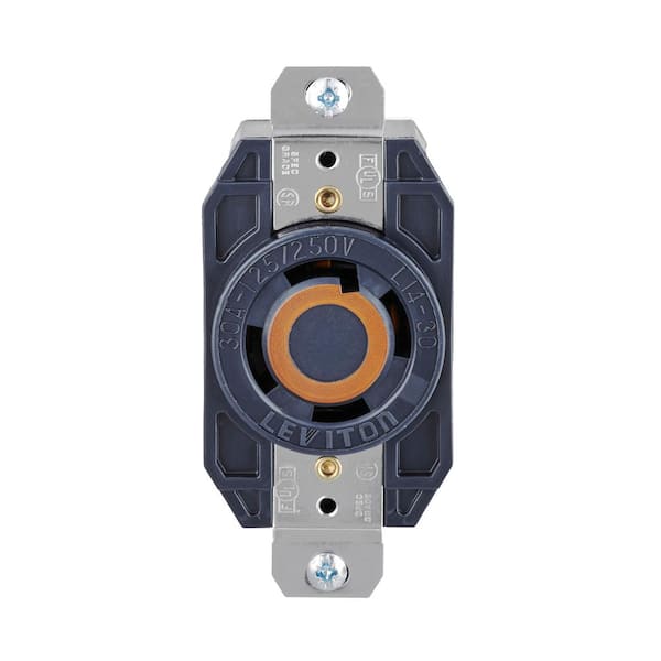 30 Amp Nylon Locking Single Outlet, Black