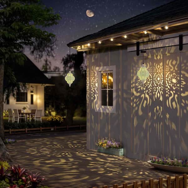 Hcman Moroccan Style Hanging Solar Torches Lights, Outdoor