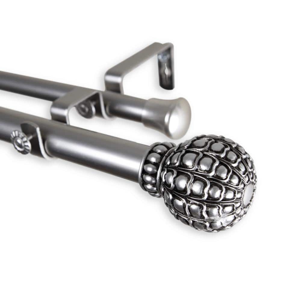 Pod 160 in. - 240 in. Adjustable 1 in. Dia Double Curtain Rod in Satin Nickel price history on PriceWatchPro