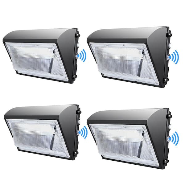 150W LED 1000-Watt Equivalent Integrated LED Bronze Dusk to Dawn Wall Pack Light,5000K Outdoor LED Security Light 4-PACK