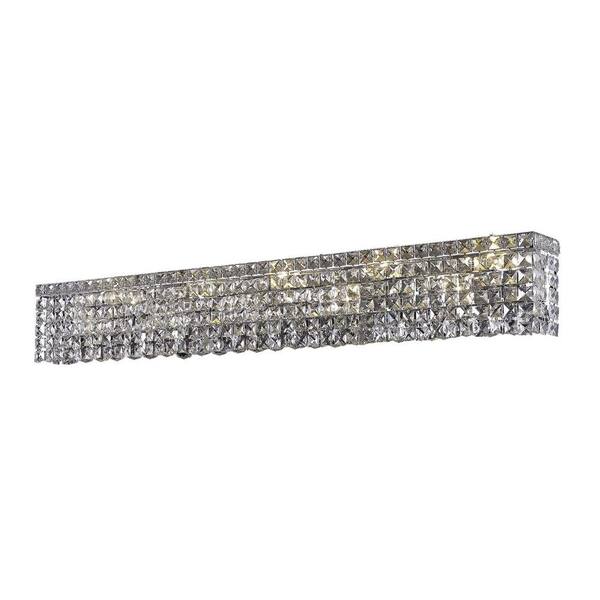 Elegant Lighting 10-Light Chrome Sconce with Clear Crystal