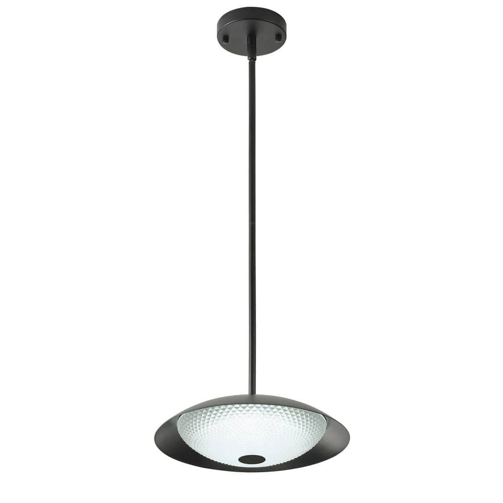 Modern 12-Watt 1-Light Black Integrated LED Pendant Light Ceiling Hanging L