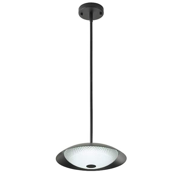 aiwen Modern 12-Watt 1-Light Black Integrated LED Pendant Light Ceiling Hanging Light with Metal Shade
