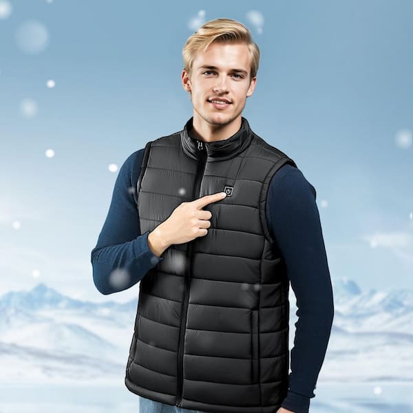 Heated Vest, Men Electric Heating Vest 16000 mAh Battery Pack, 8 Heating Zones Lightweight Rechargeable Vest, Size L