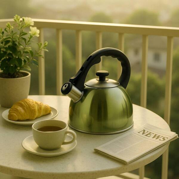 Creative Home Satin Splendor 11.2-Cup Stovetop Tea Kettle in