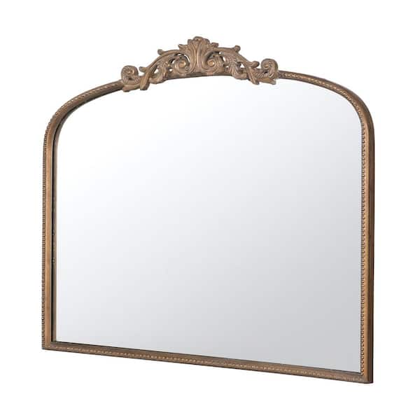 Gold 40 in.W x 31.2 in.H Arch Mirror with Baroque-Inspired Frame