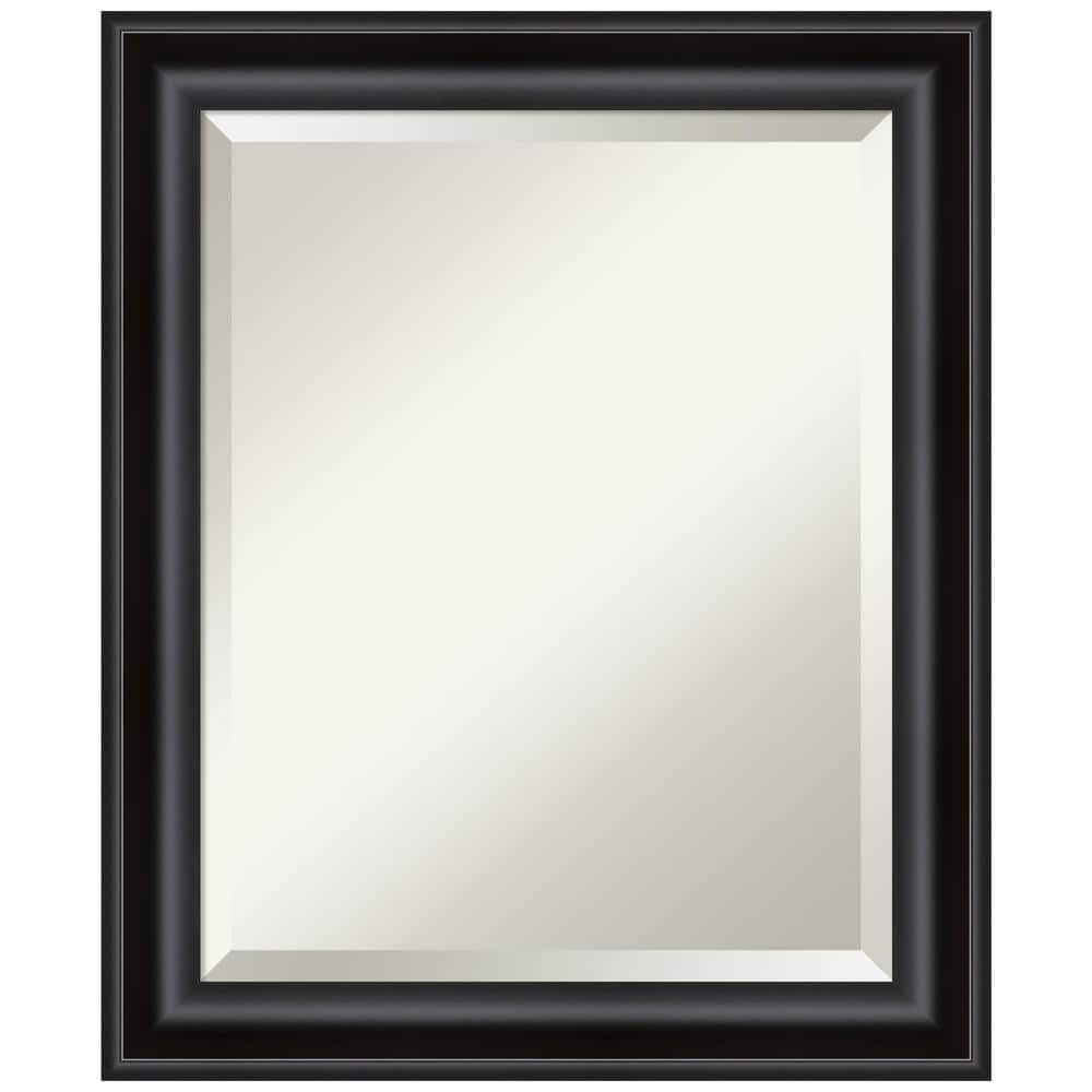 Black Beveled Rectangular Wall Mirror with Polystyrene Frame