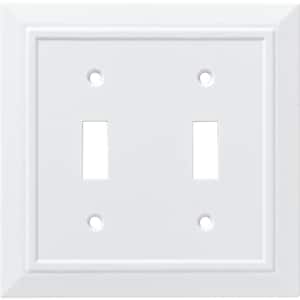 Classic Architecture Pure White Antimicrobial 2-Gang Decorator Wall Plate (4-Pack)