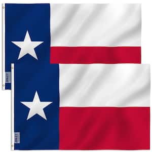 Fly Breeze 3 ft. x 5 ft. Polyester Texas State Flag 2-Sided Flags Banner with Brass Grommets and Canvas (2-Pack)