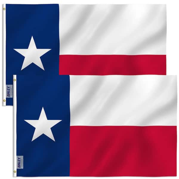ANLEY Fly Breeze 3 ft. x 5 ft. Polyester Texas State Flag 2-Sided Flags Banner with Brass Grommets and Canvas (2-Pack)