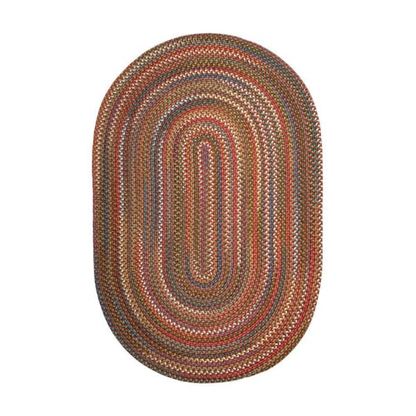 Bouquet Tawny Port 7 ft. x 9 ft. Oval Indoor/Outdoor Braided Area Rug