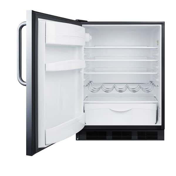 24 in. W 5.5 cu. ft. Mini Refrigerator in Stainless Steel without Freezer