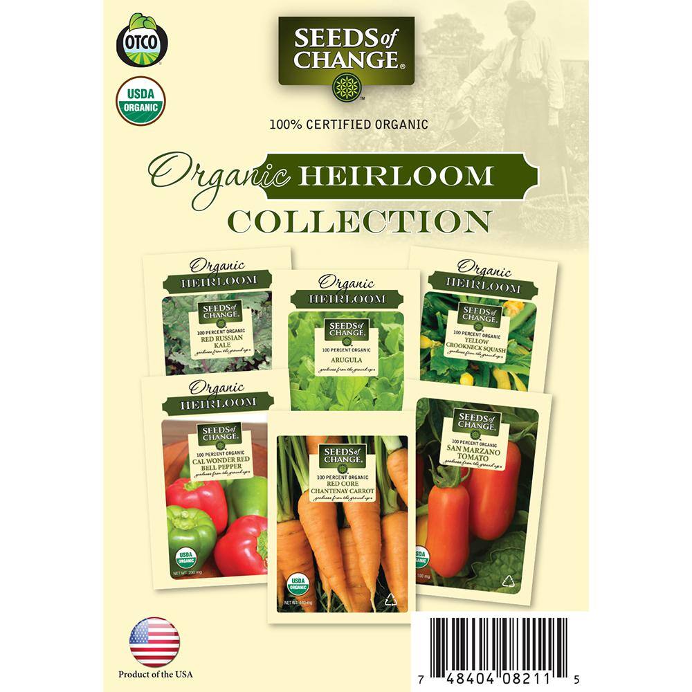 Seeds Of Change Organic Heirloom Seeds Collection 6 Pack 60 011 The Home Depot