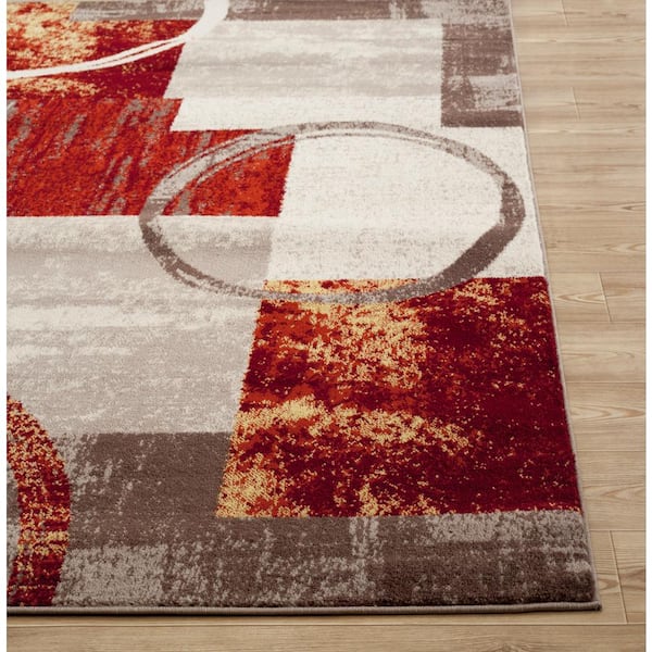 Modern Abstract Circle Multi 7 ft. 10 in. x 10 ft. Indoor Area Rug