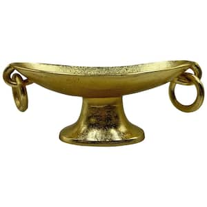 16 in. Decorative Aluminum Crescent Bowl in Gold