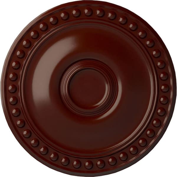 Ekena Millwork 19-1/8" x 1" Foster Urethane Ceiling Medallion (Fits Canopies upto 5-5/8"), Brushed Mahogany