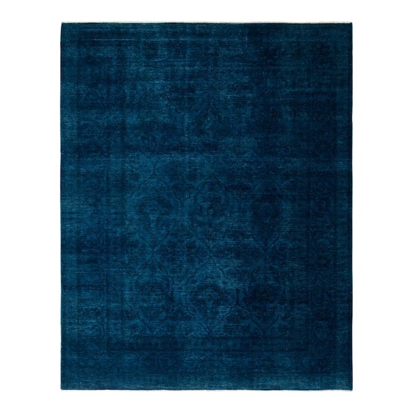 Fine Vibrance Blue 6 X 9 Hand-Knotted Wool Indoor Area Rug