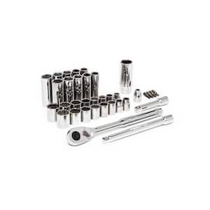 35-Piece 3/8 in. Drive 6 and 12 Point Stand ard and Deep SAE/Metric Mechanics Tool Set
