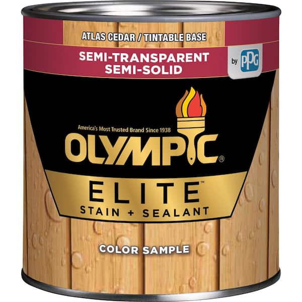 olympic stain tobacco Olympic Elite 8 oz. ST-2028 Tobacco Semi-Transparent Exterior Stain and  Sealer in One Low VOC OLYEST707-16NV