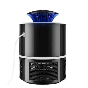 Electric Bug Zapper Mosquito Repellent with 360° Fan, LED Attractant for Flies, Gnats, Indoor or Outdoor Use, Black