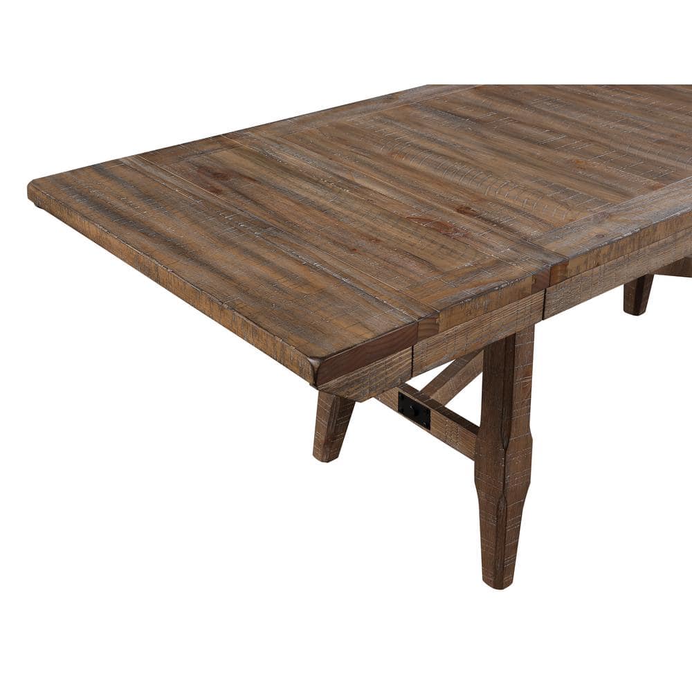 Riverdale Light Brown Distressed Wood Counter Height 5-Piece Dining Set