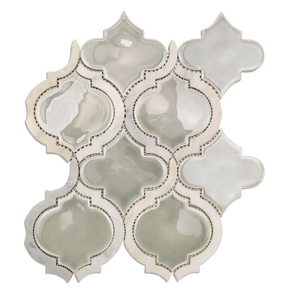 Delphi Arabesque Tundra 3 in. x 0.39 in. Glazed Ceramic Mosaic Tile Sample