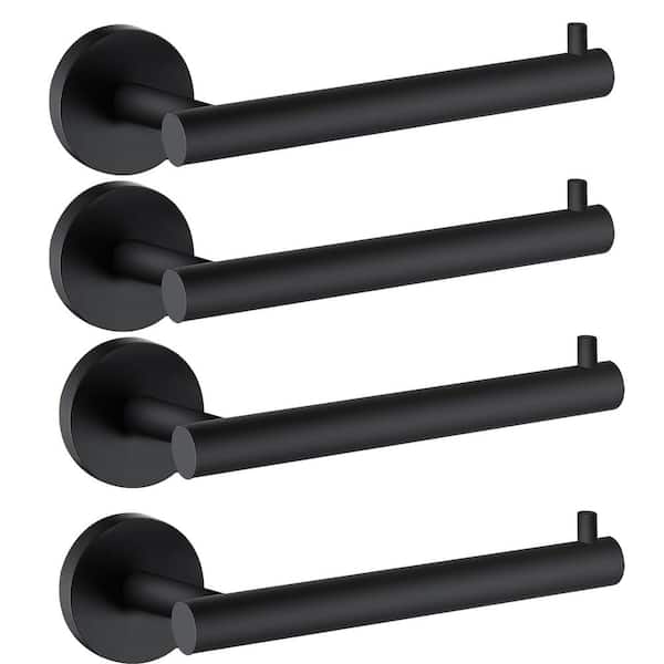 ATKING Bathroom 4 Pack Wall-Mount Toilet Paper Holder Non-Slip Tissue Paper Holder in Matte Black