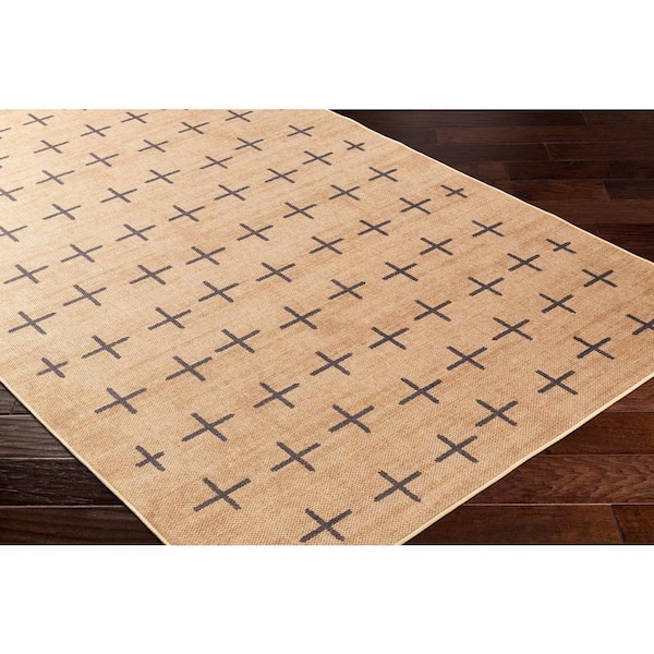 Ez Jute Brown/Black 8 ft. x 10 ft. Machine-Washable Rug