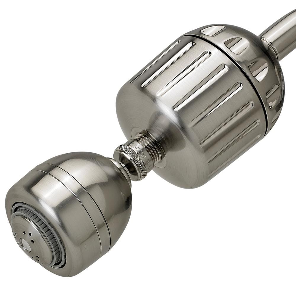 Sprite Showers Slim-Line 2 Shower Water Filtration System with Shower Head  in Brushed Nickel SL2-SH3-BN - The Home Depot