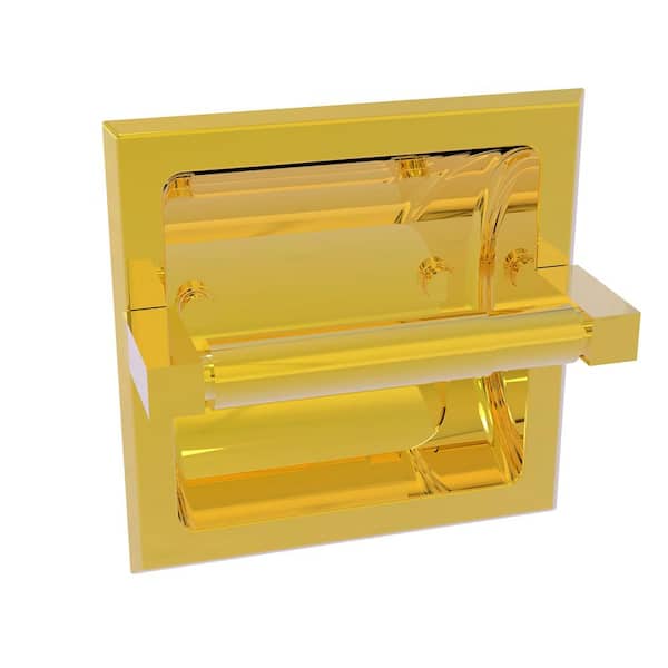 Allied Brass Montero Recessed Toilet Paper Holder in Polished Brass