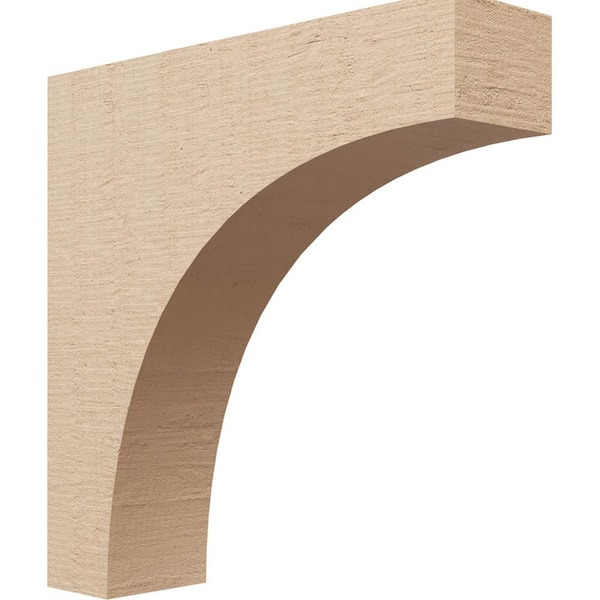 Ekena Millwork 4 in. x 16 in. x 16 in. Thin Stockport Rough Cedar Woodgrain TimberThane Corbel, Primed Tan