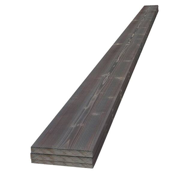 UFP-Edge 1 in. x 6 in. x 4 ft. Ash Gray Charred Wood Pine Project Board  (3-pack)