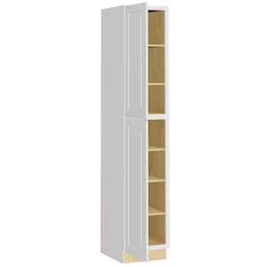 Grayson Pacific White Painted Plywood Shaker Assembled Pantry Kitchen Cabinet Soft Close R 18 in W x 24 in D x 96 in H