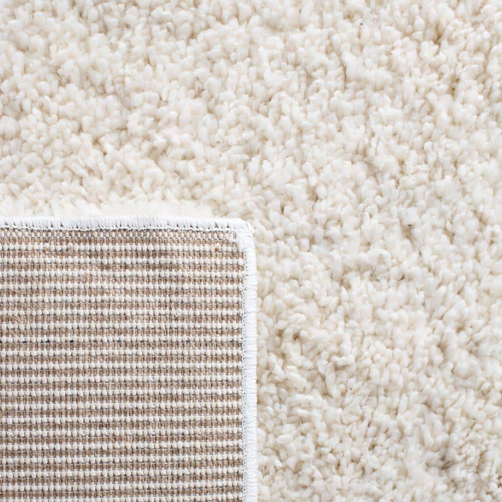 Ivory Square Shag Synthetic Area Rug, 6'7"